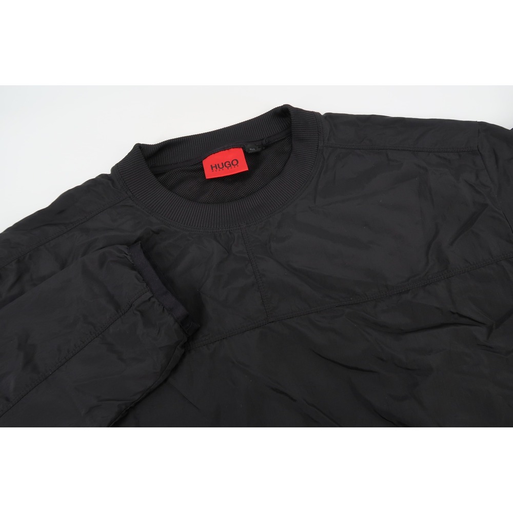 Hugo Boss Dobile Pullover Windbreaker Mens XL Black Mesh Lined Sweatshirt Crew